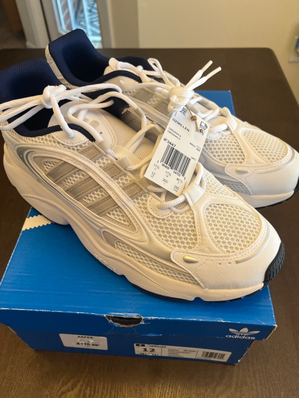 Adidas Ozmillen Blue and White Mens Size 12 NEW